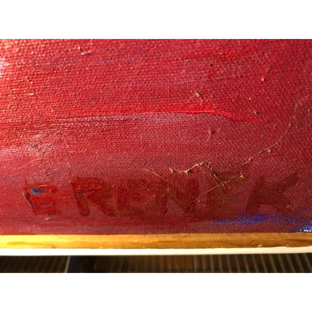 1960s Signed Mid Century Modern Abstract of Sailboats For Sale - Image 9 of 13