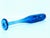 Tall, slender blue glass vessel is a hand-blown iridescent art glass bud vase, created by the renowned Canadian glass...