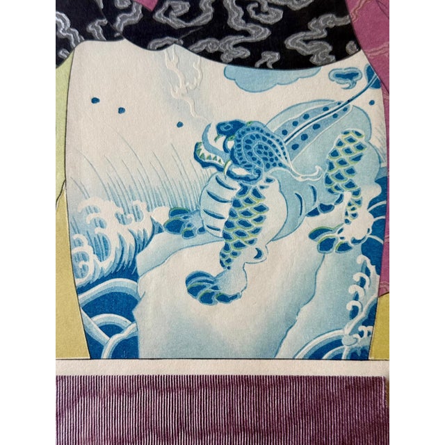 Japonisme Japanese Woodblock Print Le Tabouret de Porcelaine by Paul Jacoulet For Sale - Image 3 of 16