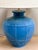 Blue French Ceramic Lamp with Blue Glazed Base from Louis Drimmer, France, 1980s For Sale - Image 8 of 10
