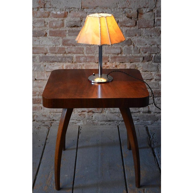 Bauhaus Table Lamp, Chrome-Plated Steel, Parchment, Czech, 1930s For Sale - Image 12 of 14