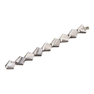 1950s Vintage Signed Napier Sterling Silver Modernist Link Bracelet