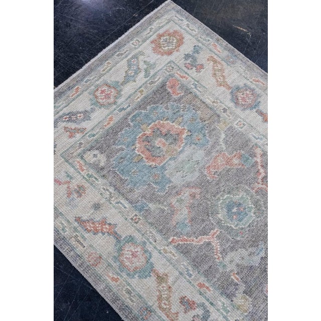 Textile Turkish Oushak Rug 2'10" x 6'4" For Sale - Image 7 of 8