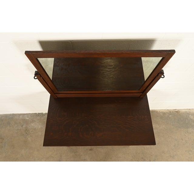 Stickley Brothers Antique Mission Oak Arts & Crafts Dresser With Mirror, Circa 1910 For Sale - Image 13 of 17