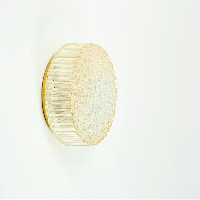 1970s Mid-Century Modern Amber Bubble Glass Flush Mount by Helena Tynell for Limburg, 1970s For Sale - Image 5 of 12