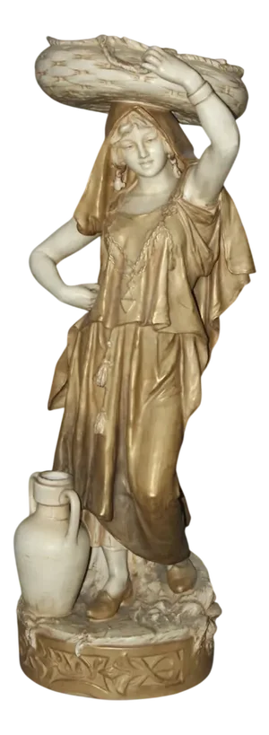 Antique Orientalist Woman with Basket from Royal Dux, 1890s
