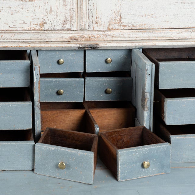 White Painted Danish Oak Tall Secretary Dated 1805 For Sale - Image 6 of 12