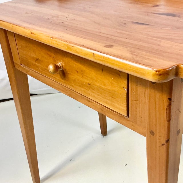 Chestnut 1970s Vintage Arts & Crafts Shaker Ethan Allen Pine Side Tables - A Pair, Country Craftsman Collection For Sale - Image 8 of 16