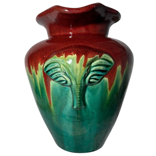 Vintage Drip Style Art Pottery Vase For Sale - Image 4 of 9