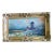 Antique Gold Ornate Frame With Oil on Canvas "Windmill at Dusk" For Sale