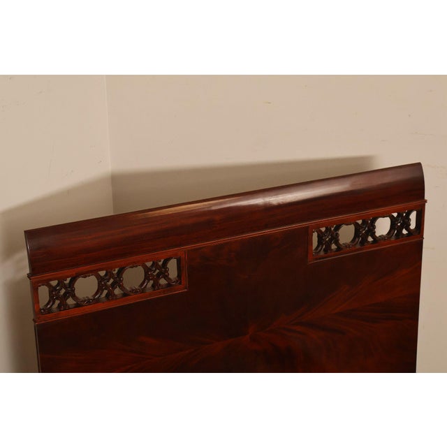 Pair of Vintage Flame Mahogany Twin Beds with Pierced Headboards, Circa 1940s For Sale - Image 15 of 18