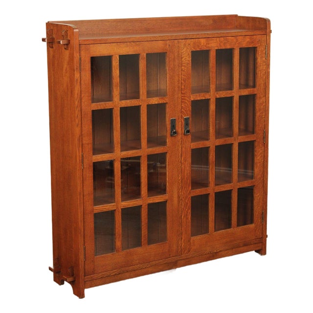 Stickley Mission Collection Oak Two Door Bookcase For Sale