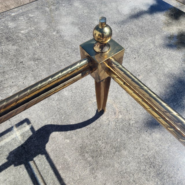 LaBarge Brass Dining Table Desk 1970s For Sale - Image 16 of 16