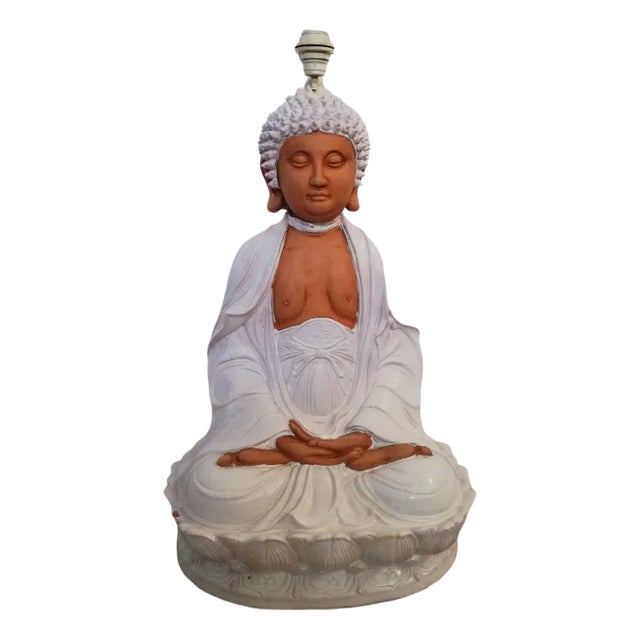 Large Ceramic Buddha Sculpture Lamp, 1970s For Sale