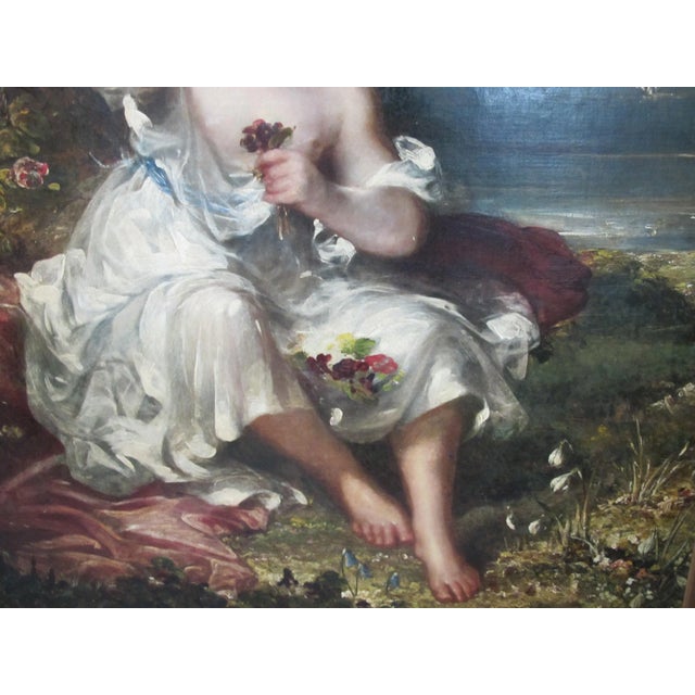 Realism Antique 1832 John Partridge Child Daughter Portrait Oil Painting Original Frame For Sale - Image 3 of 13