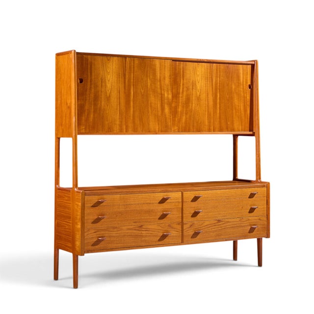 Hans Wegner for Ry Møbler Mid Century Danish Teak Credenza and Hutch This credenza and hutch measures: 71 wide x 19.5 deep...