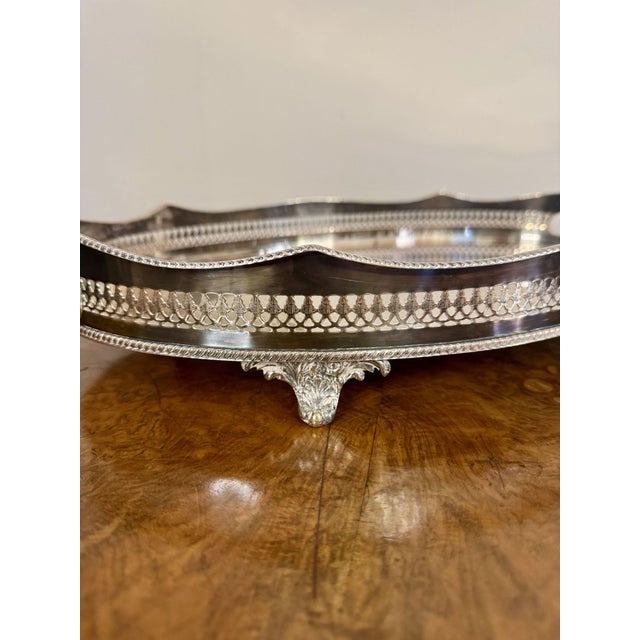 Antique Edwardian Silver-Plated Tray, 1900s For Sale - Image 4 of 7