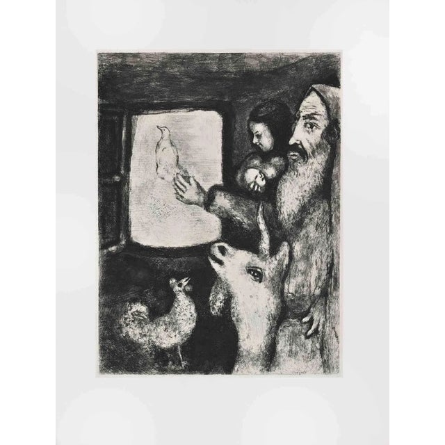 Marc Chagall, The Dove of the Ark, Etching, 1956 For Sale