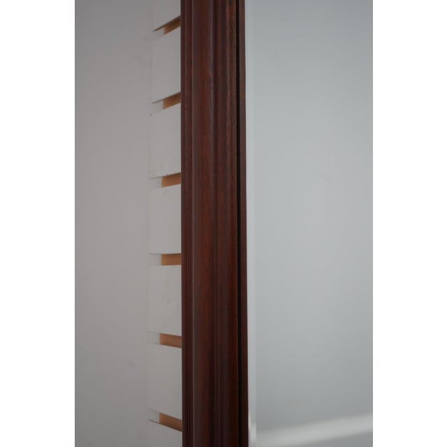 Brown Carved Solid Mahogany Beveled Glass Mirror For Sale - Image 8 of 9