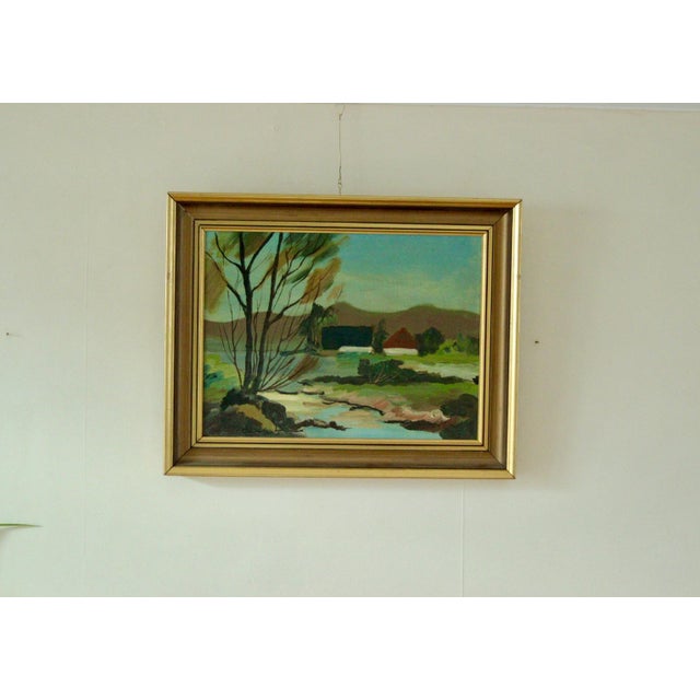 Bertil Landelius, Skåne Landscape, 1960s, Oil on Canvas, Framed For Sale - Image 11 of 11