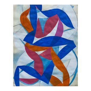 Contemporary Abstract Gouache on Arches Paper "22f3a-2022" by Alain Clément For Sale