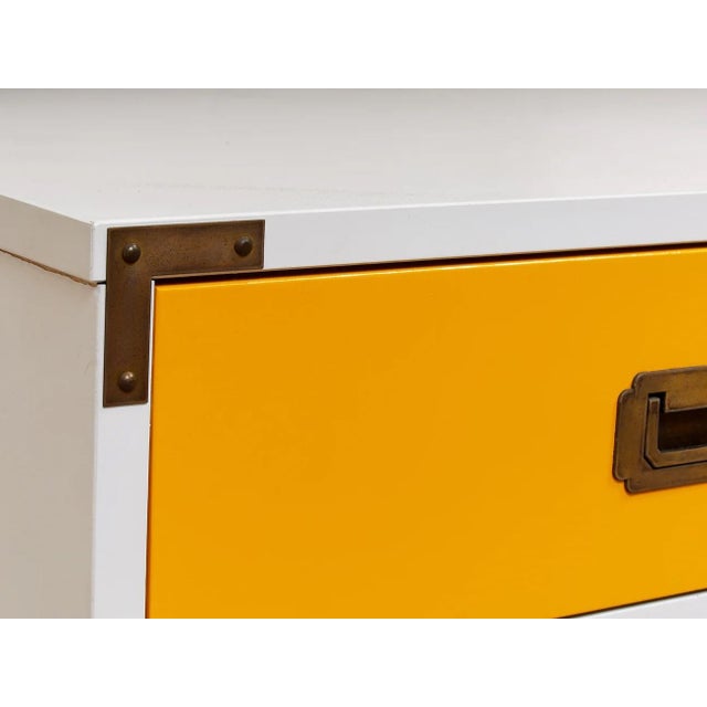 Mustard Mid 20th Century Campaign Mustard Desk For Sale - Image 8 of 10