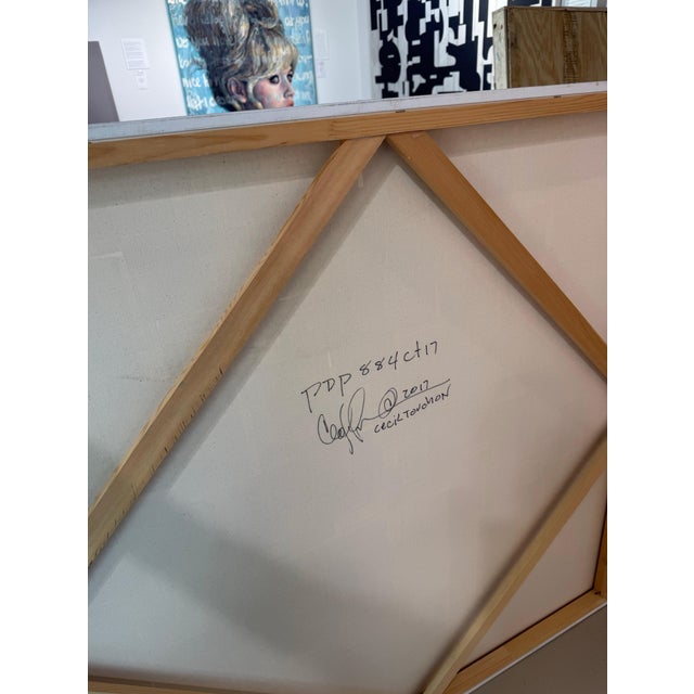 Post Dogmatist Painting on Canvas signed verso Cecil Touchon Born 1956 Austin, Texas is a contemporary American collage...