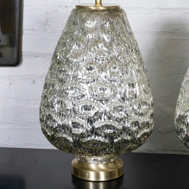 1990s Pair of Urn-Shaped Mercury Glass Table Lamps For Sale - Image 5 of 10
