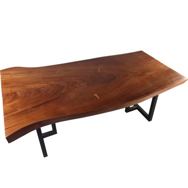 Contemporary Organic Modern Living Edge Dining Table For Sale - Image 3 of 7