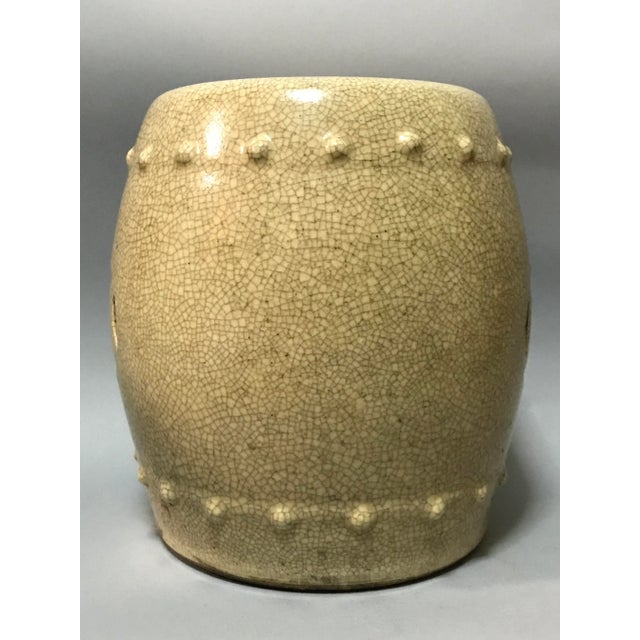 Late 20th Century Chinese Art Crackled Porcelain Garden Stool For Sale - Image 4 of 6