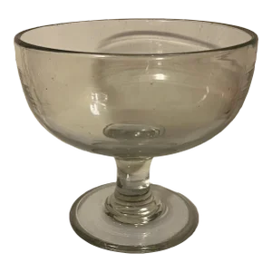 Antique Early 19th Century American Federal Pittsburgh Flint Glass Crystal Footed Compote or Bowl for Punch or Fruit