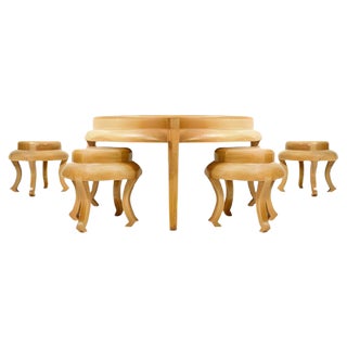 Vintage Dining Table & Stools, Set of 5 For Sale