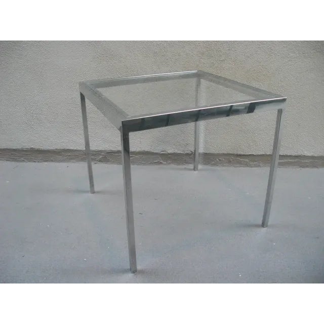 Mid-Century Modern Chrome Milo Baughman Style Side Table For Sale - Image 3 of 6