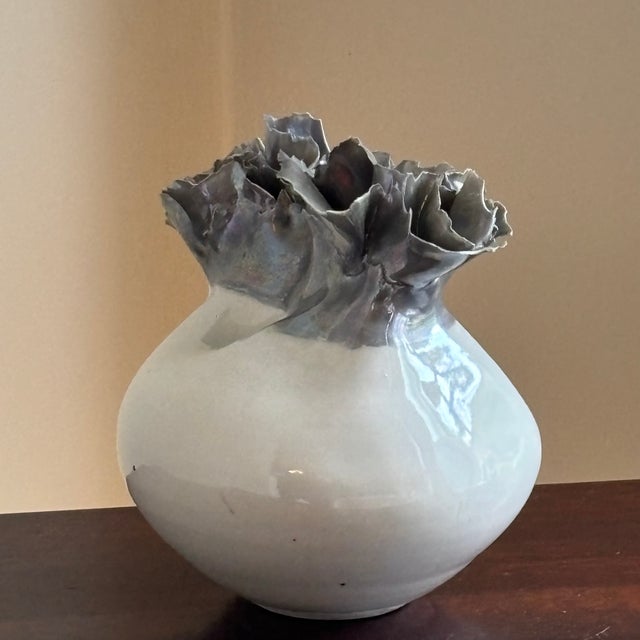 Abstract 1976 Abstract Sylvia Hyman (1917-2012) Porcelain Sculpture For Sale - Image 3 of 12