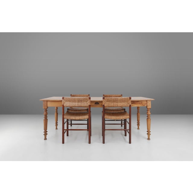 France / 1850 / dinner table / elm wood / rustic / antique / wabi sabi A long antique elm wood table, made in France...