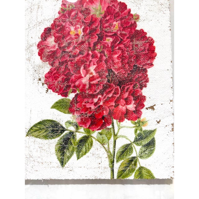 Contemporary Red Crested Flower - Hand Textured Red Flower For Sale - Image 3 of 9
