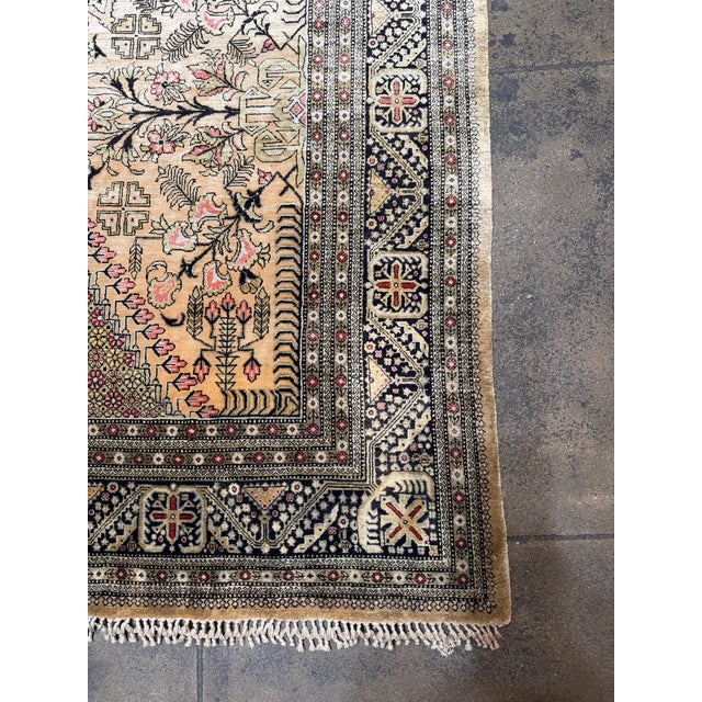 Textile Antique Persian Qom Silk Rug, Circa 1950 For Sale - Image 7 of 8