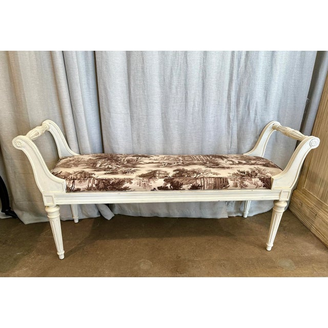 Off-white French Bench For Sale - Image 8 of 8