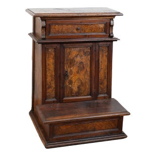 Antique 18th Century Louis XIV Kneeler in Solid Walnut and Burl For Sale