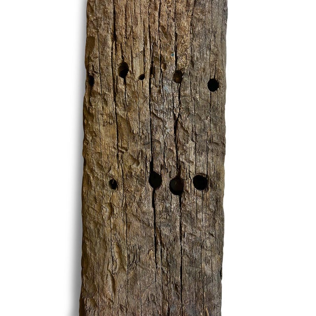 Vintage Old Rustic Railroad Tie Wood For Sale - Image 4 of 6