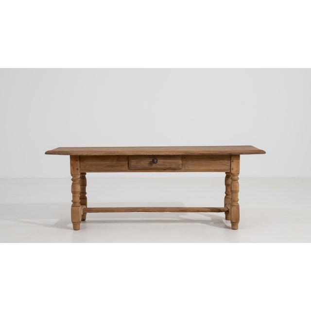 French Provincial Oak Coffee Table with Drawer, Circa 1970 For Sale - Image 13 of 14