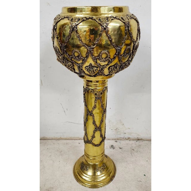 Brass Antique Brass Indoor Planter Stands Set of 2 For Sale - Image 8 of 13