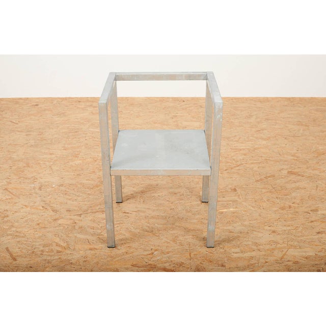 Chair with Prototype Frame and Seat in Galvanized Steel, 1980s For Sale - Image 4 of 14