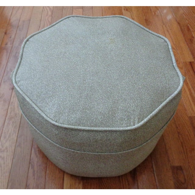 Mid-Century Modern Vintage Mid Century Modern Gray Octagon Ottoman Footstool For Sale - Image 3 of 5