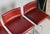 Metal Set of Four Frag Bottega Italian Red Leather Adjustable Swivel Bar Stools For Sale - Image 7 of 12