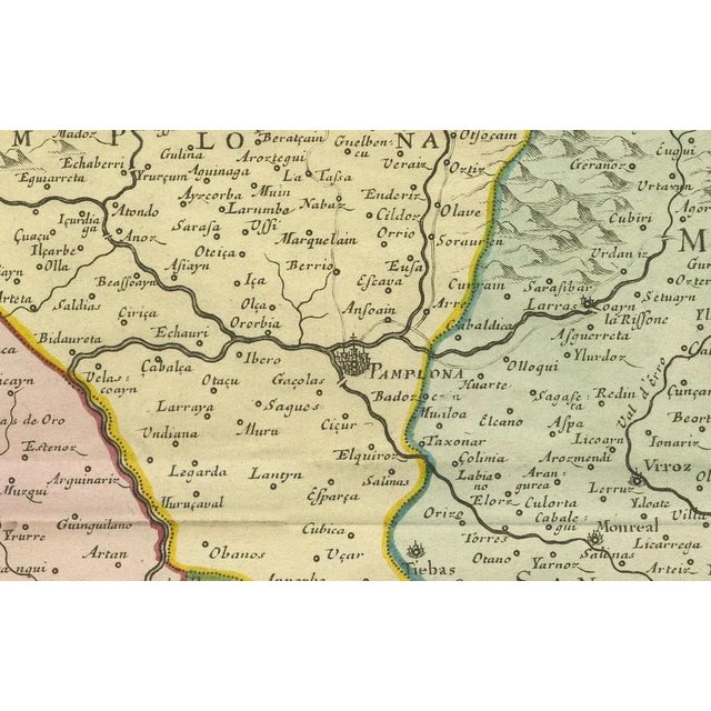 Antique Map of the Province of Navarre with the City of Pamplona, 1652 For Sale - Image 6 of 7