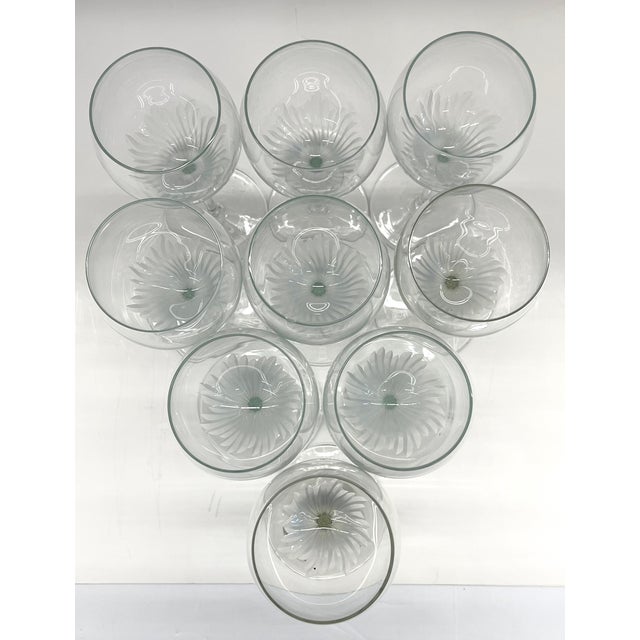 Danish Design Handcrafted Romanian Stemware — Frosted Swirl Optic Wine Goblets (21 pcs / two sizes) Elegant and...