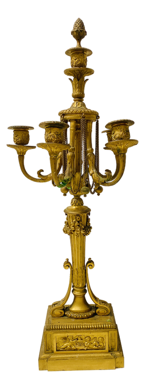 Gilt and Chased Bronze Candlestick, 1800s