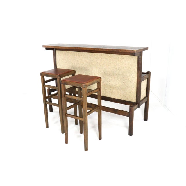 Vintage Bar with Stools, 1970s, Set of 3 For Sale - Image 13 of 16