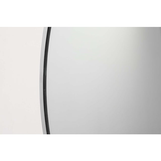 Art Deco Oval Nickel‑Plated Metal Mirror, Belgium, 1925 For Sale - Image 6 of 10